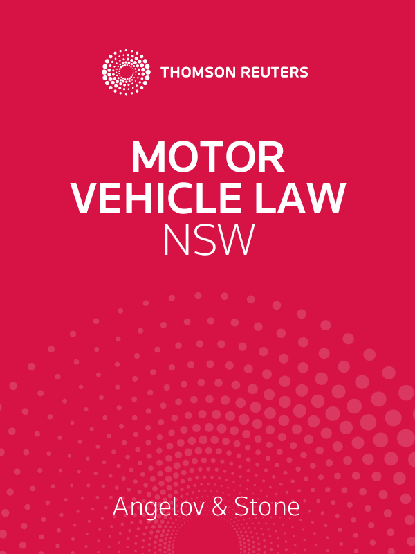 Motor Vehicle Law NSW eSubscription Thomson Reuters Australia