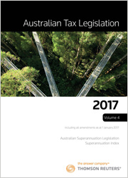 Australian Tax Legislation 2017 Volume 4 (Superannuation) eBook