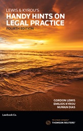 Lewis & Kyrou's Handy Hints on Legal Practice 4th Edition - Book
