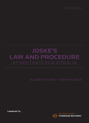 Joske's Law and Procedure at Meetings in Australia 12th Edition - Book & eBook
