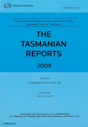 Tasmanian Reports Bound Volumes Only