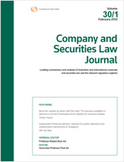 Company and Securities Law Journal: Parts