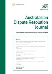 Australasian Dispute Resolution Journal: Parts