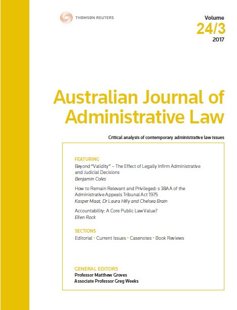 Australian Journal of Administrative Law: Parts