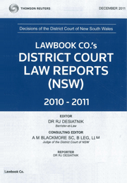 Lawbook Co's District Court Law Reports (NSW) Bound Volumes Only