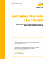Australian Business Law Review: Parts & Bound Volumes