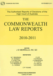 Commonwealth Law Reports Parts & Bound Volumes Buckram No Index