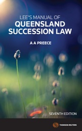 Lee's Manual of QLD Succession Law 7e eBook + Book