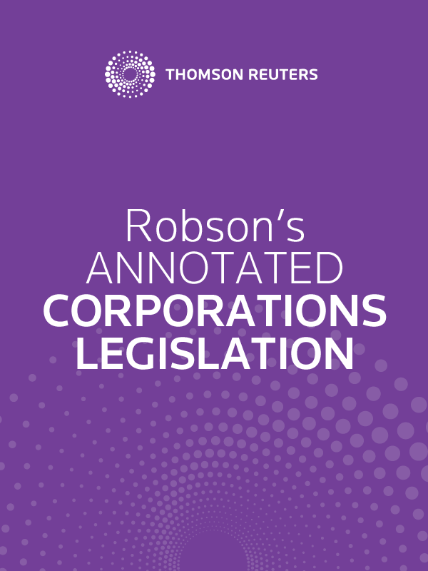 Robson's Annotated Corporations Legislation - Checkpoint