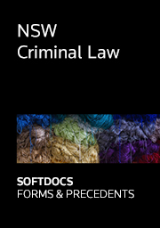 NSW Criminal Law - Softdocs Forms & Precedents