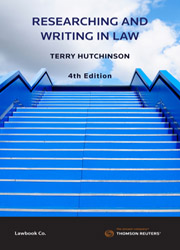 Researching and Writing in Law Fourth Edition - Book