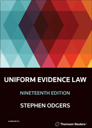 Picture of Uniform Evidence Law 19th Edition - Book