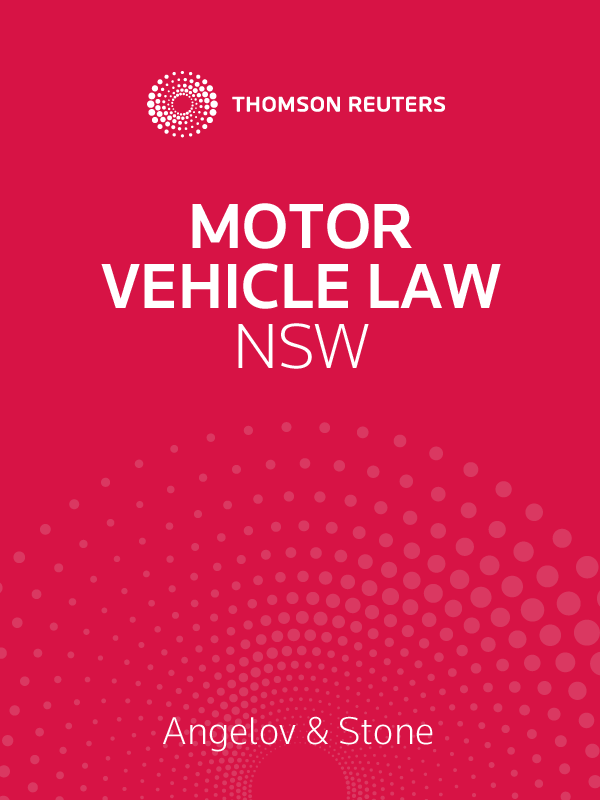Motor Vehicle Law NSW Volumes 1 & 3
