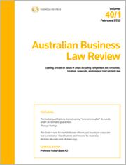 Australian Business Law Review: Parts
