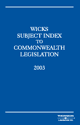 Wicks Subject Index to Commonwealth Legislation