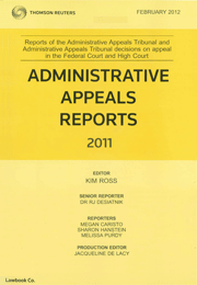 Administrative Appeals Reports Bound Volumes Only