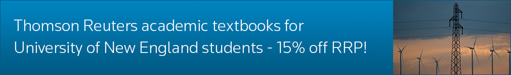 Thomson Reuters academic textbooks for University of New England students - 15% off RRP!