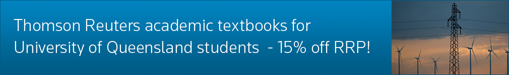 Thomson Reuters academic textbooks for University of Queensland students - 15% off RRP!