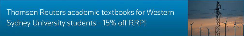Thomson Reuters academic textbooks for Western Sydney University students - 15% off RRP!